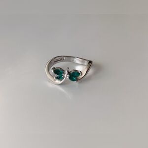 Silver Plated Zirconia Butterfly Ring (Sz: 14, By RSC)